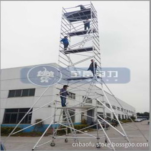 Aluminum Alloy Double-Width Detachable Scaffolding with Casters